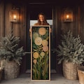 Framed Dandelion Canvas Print: Golden Botanical Leaves, Tall Vertical Wall Art product logo