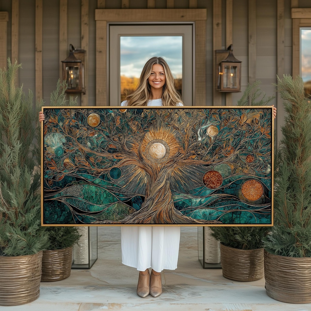 Celestial Tree of Life Large Print, Oversized Mystical Cosmic Wall Art ...