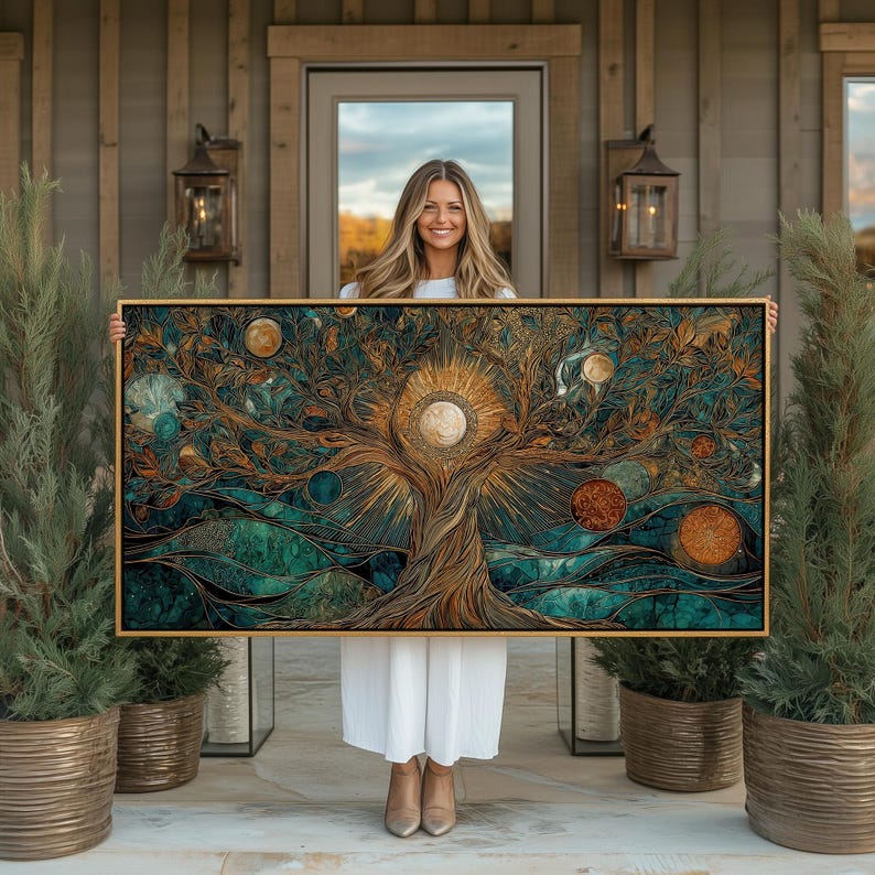Celestial Tree of Life Large Print, Oversized Mystical Cosmic Wall Art ...