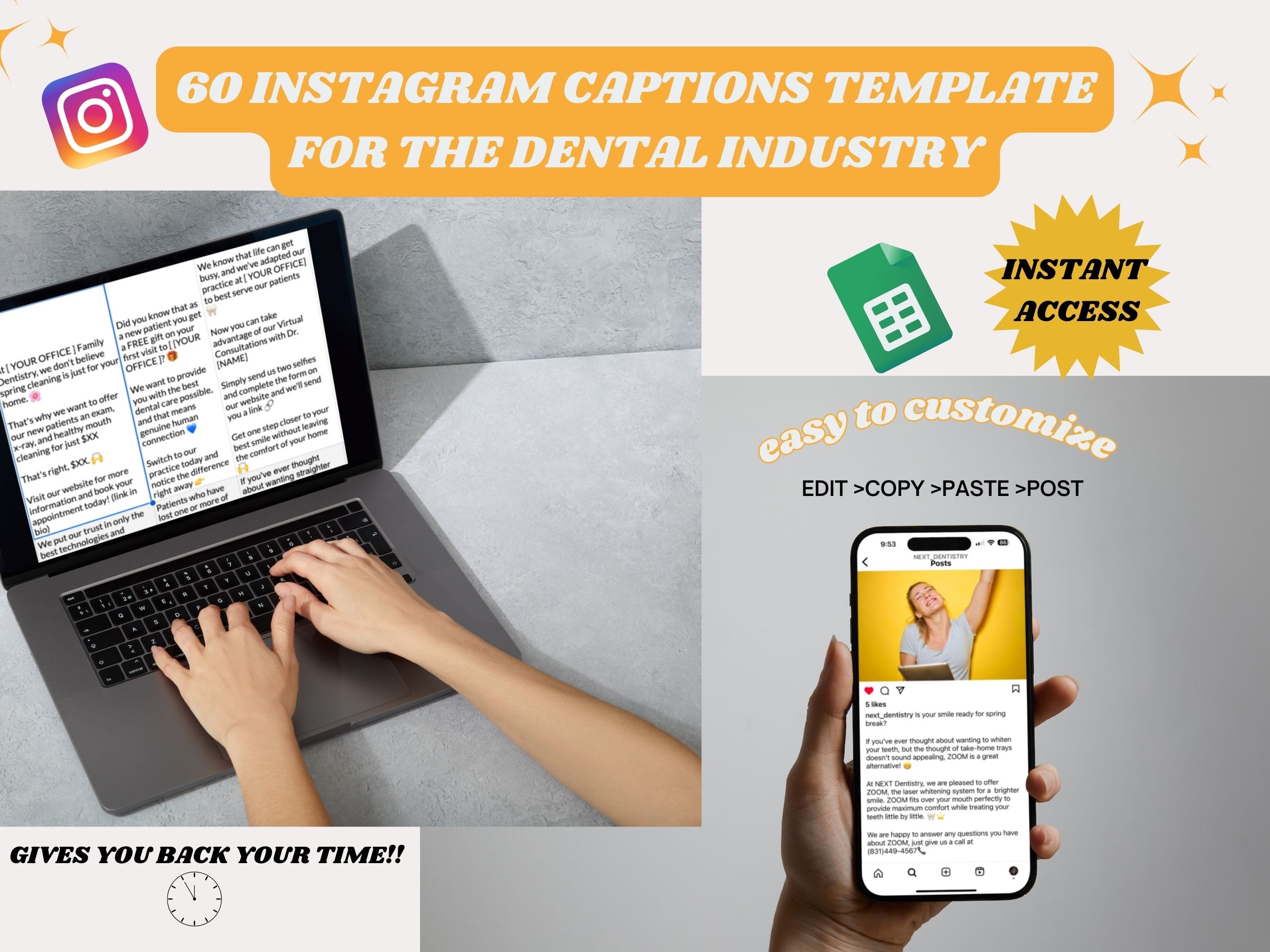 60 Dental Instagram Captions Templates Dental Assistant Social Media