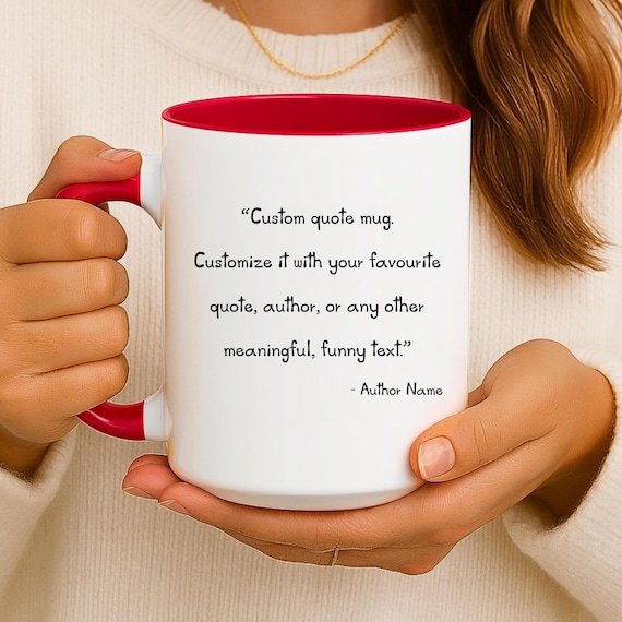 Custom Quote Mug, Personalized Ceramic Mug, Favorite Author