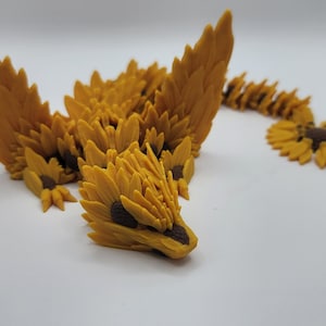 Sunflower Dragon - 3D printed Articulating Flexi Fidget