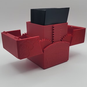 MTG Themed Deck Box - MTG Card Holder - 100 Double Sleeved Card Box - Magic The Gathering