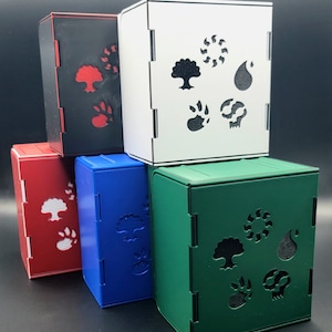 Standard Deck Box - MTG Card Holder - Commander Deck Box - 100 Double Sleeved Card Box - Magic The Gathering - TCG Deck Box