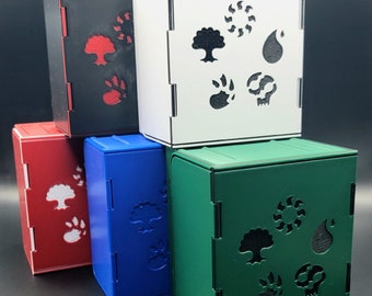 Standard Deck Box - MTG Card Holder - Commander Deck Box - 100 Double Sleeved Card Box - Magic The Gathering - TCG Deck Box