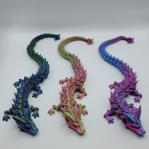 Dragon - 3D Printed Crystal Dragon - Articulated Fidget