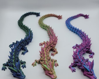 Dragon - 3D Printed Crystal Dragon - Articulated Fidget
