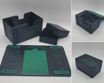 Commander Deck Box With Integrated Command Zone- MTG Card