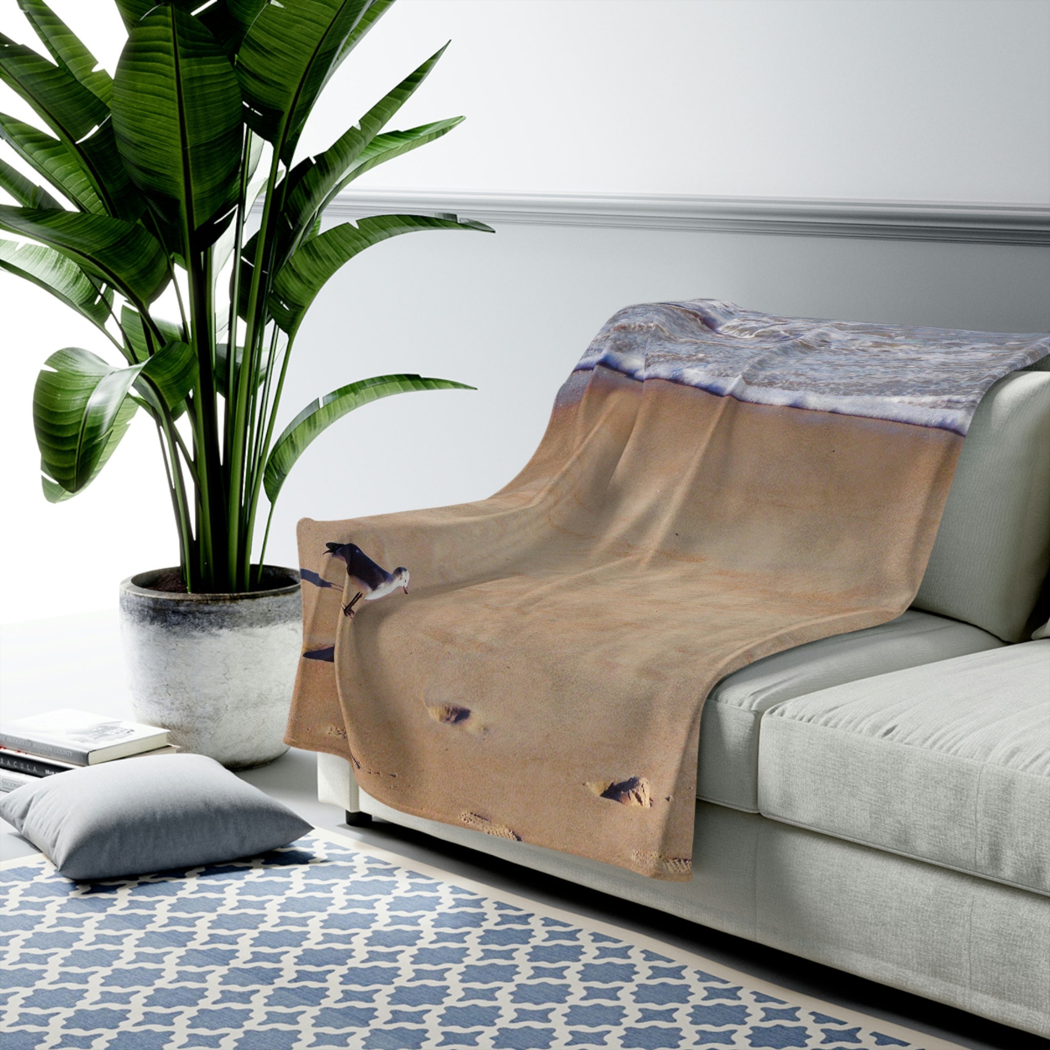 Beach scene throw blanket sale