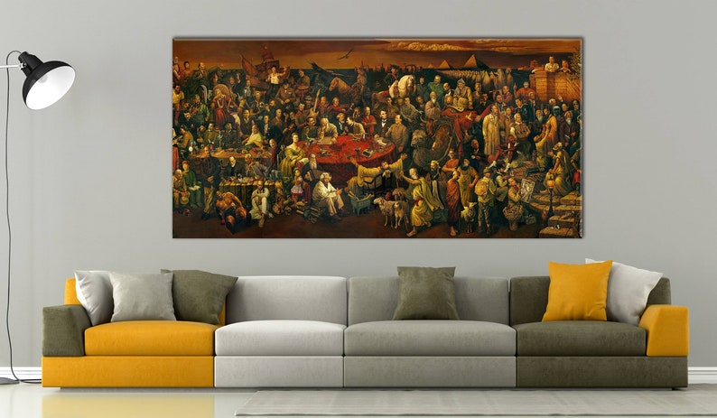 103 Famous People Wall Art, Huge Canvas, Discussing the Divine Comedy ...