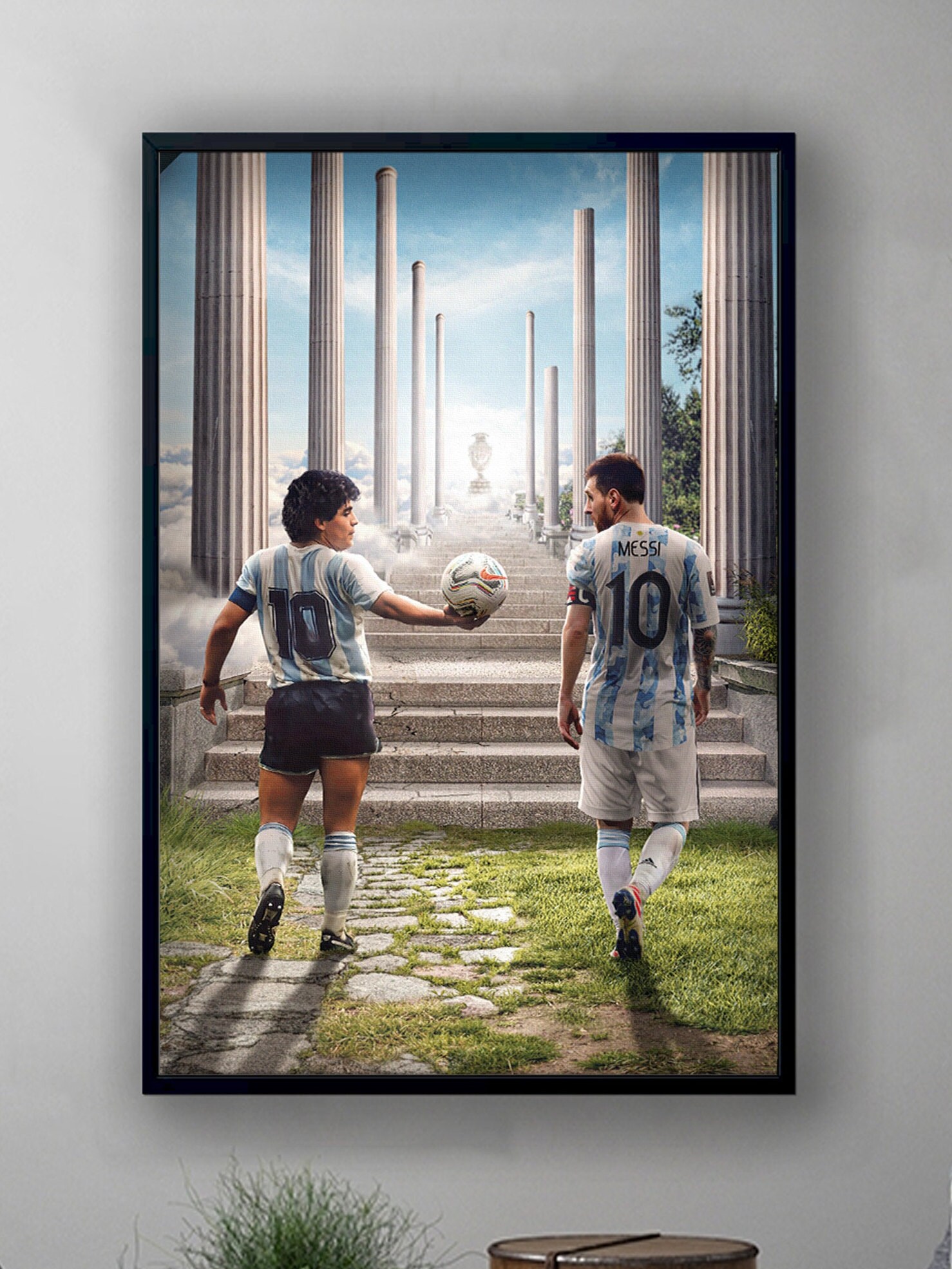 Pele Maradona Zidane Poster Canvas Soccer Wall Art Decor 