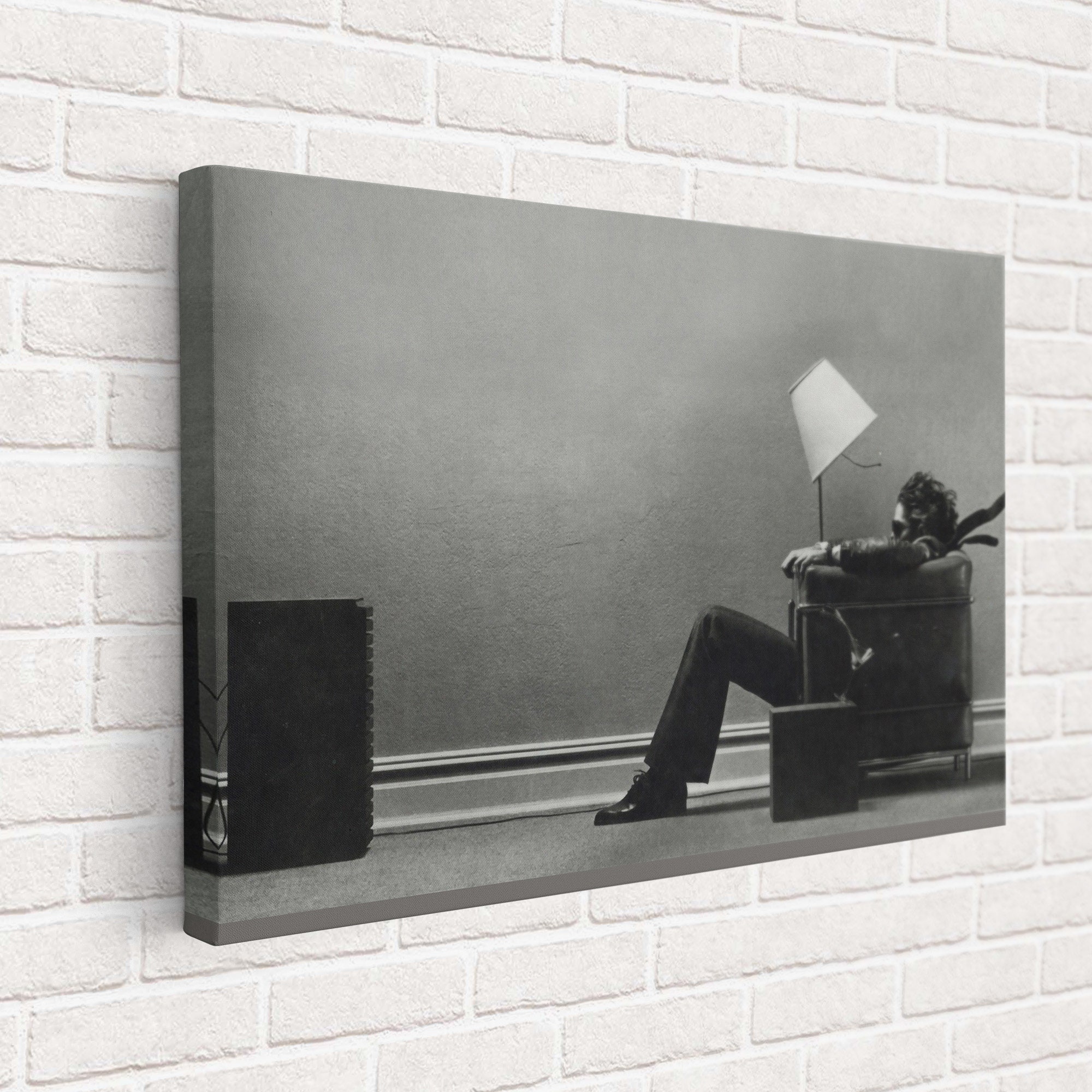 Blown Away Guy Maxell Ad 1979 Steve Steigman Poster, Framed Canvas Decor, Living Room Wall Art