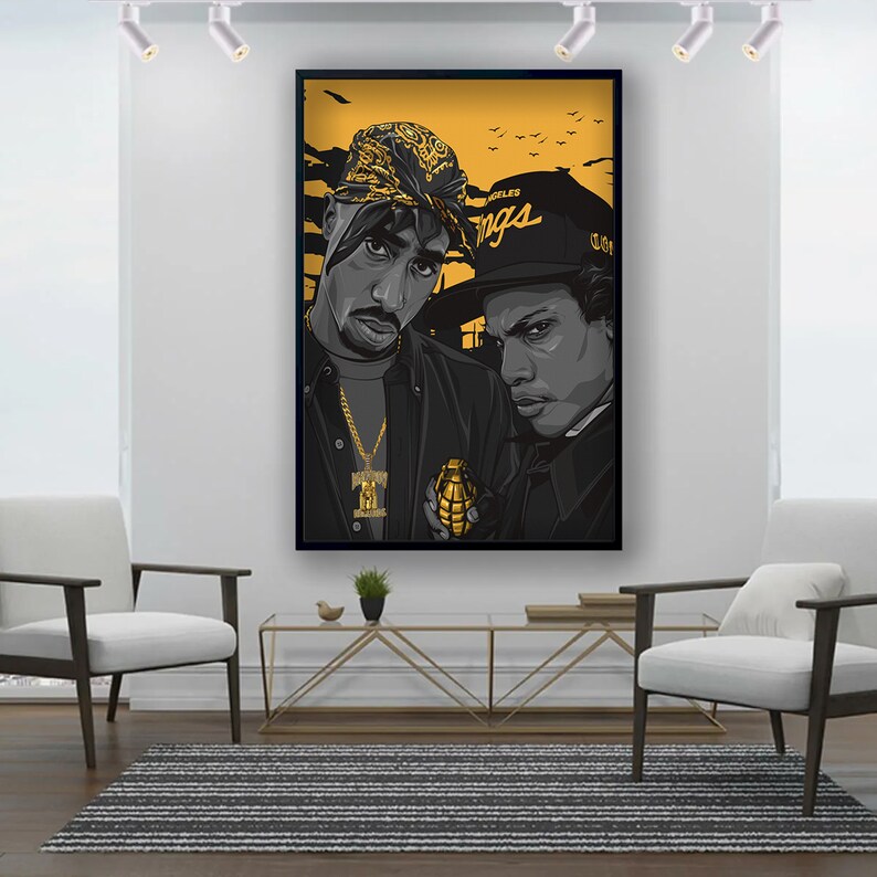 Tupac Eazy E Canvas, Tupac Eazy E Wall Art, 2pac, Eazy E, Hiphop