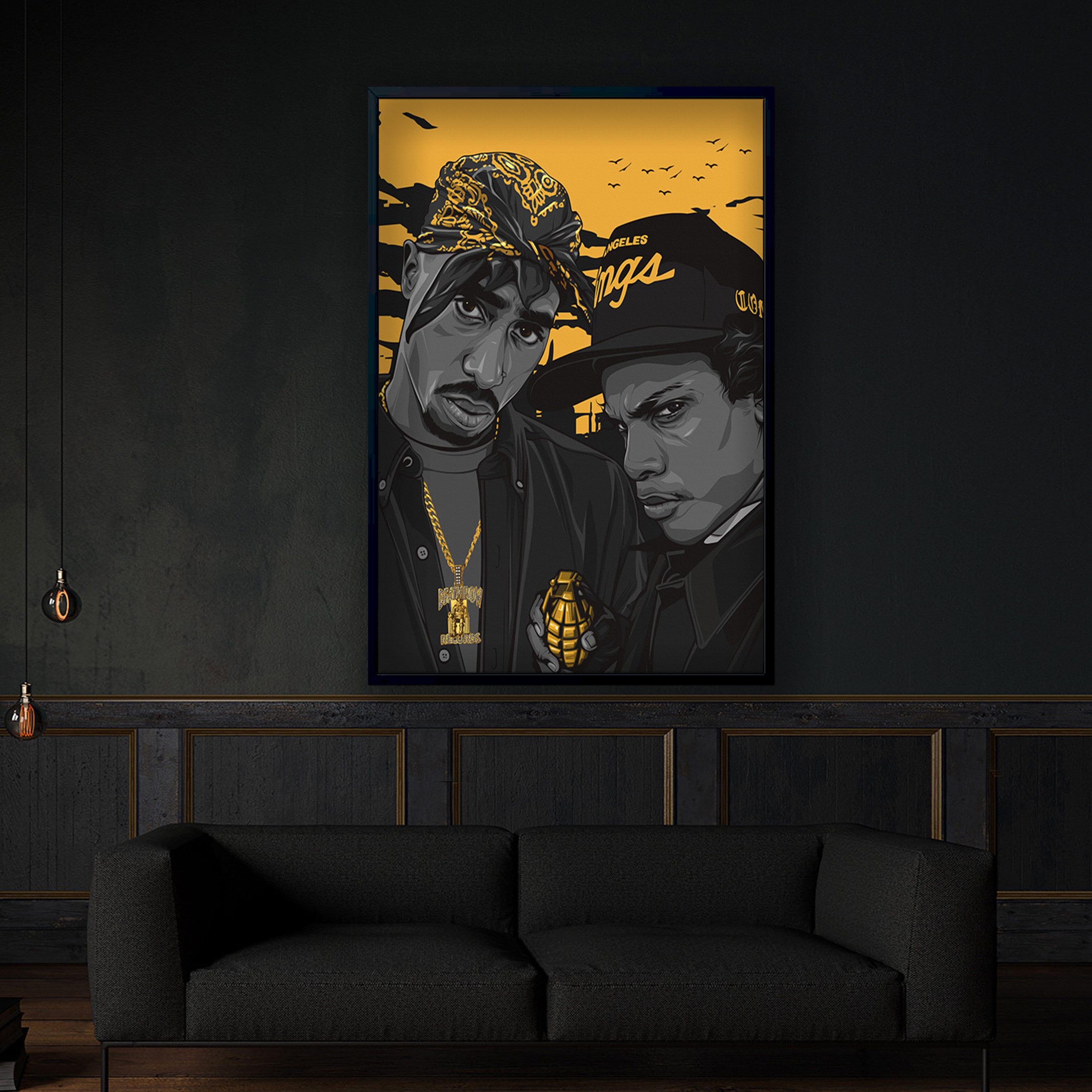 Tupac Eazy E Canvas, Tupac Eazy E Wall Art, 2pac, Eazy E, Hiphop