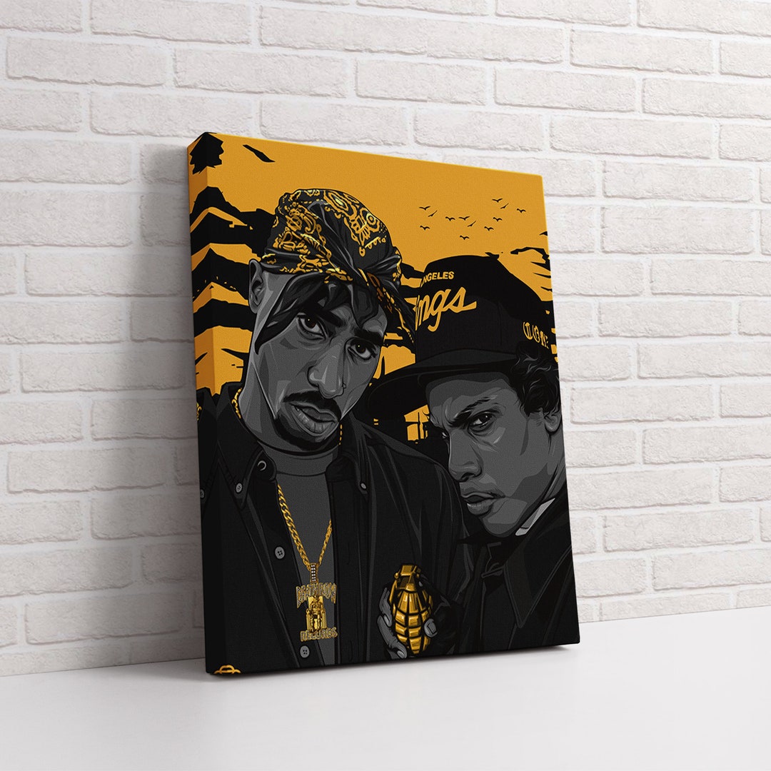 Tupac Eazy E Canvas, Tupac Eazy E Wall Art, 2pac, Eazy E, Hiphop
