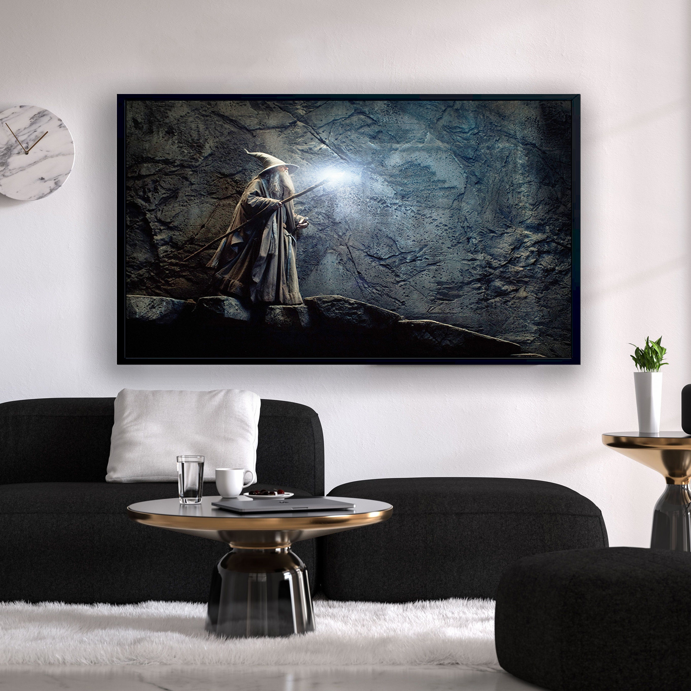Lord of the Rings Wall Art, Gandalf in the Cave Poster Art, Lotr Gift