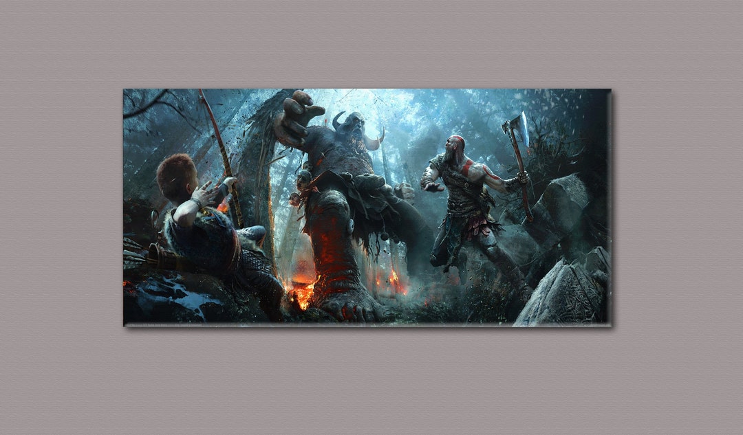 God of War Canvas, God of War Wall Decor, God of War Game Wall Art