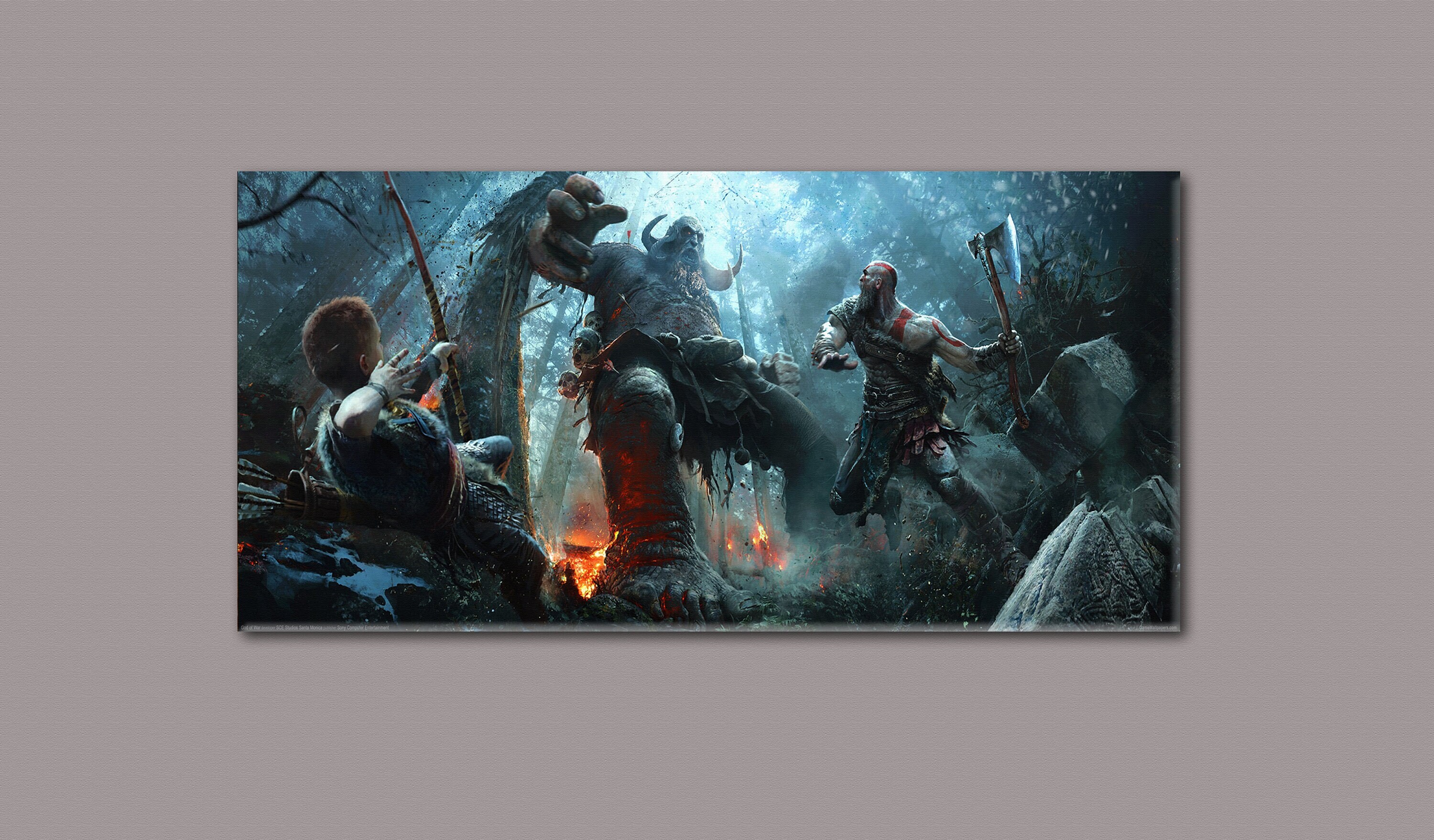 God of War Canvas, God of War Wall Decor, God of War Game Wall Art ...