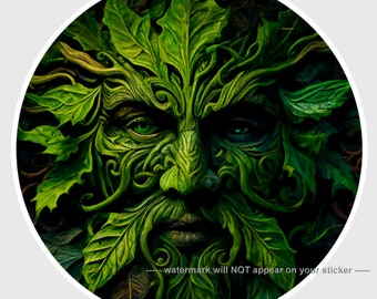 Green Man Vinyl Sticker 9163