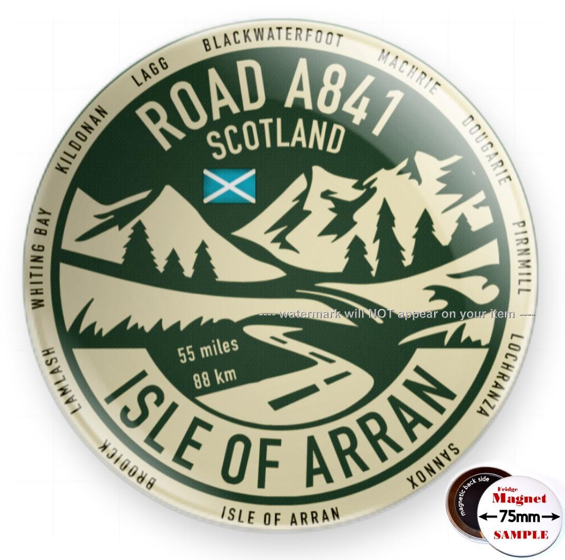 Road A841 Isle of Arran SCOTLAND - Round Steel Fridge Magnet #M2937 - Etsy