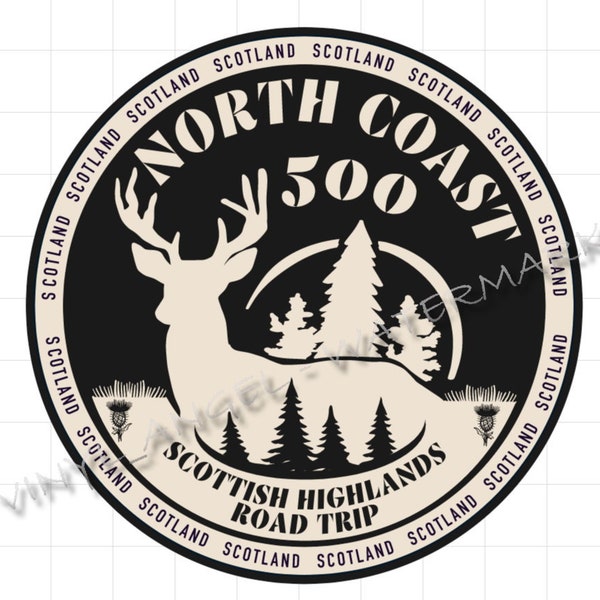 NC500 North Coast 500 Scotland Vinyl Sticker Scottish Highlands Road Trip #2412