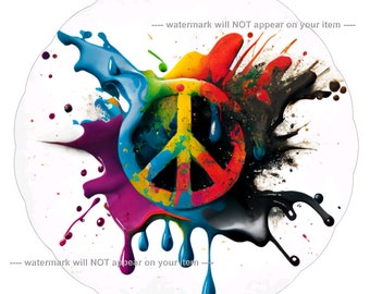 Peace Symbol Colorful Splash - Autocollant en vinyle - Deux pièces #2791