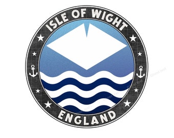 Isle of Wight England Vinyl Sticker with a fade protector