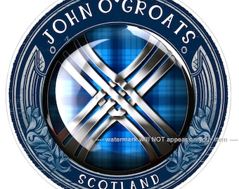 John o'Groats Scotland - Autocollant en vinyle - Deux autocollants
