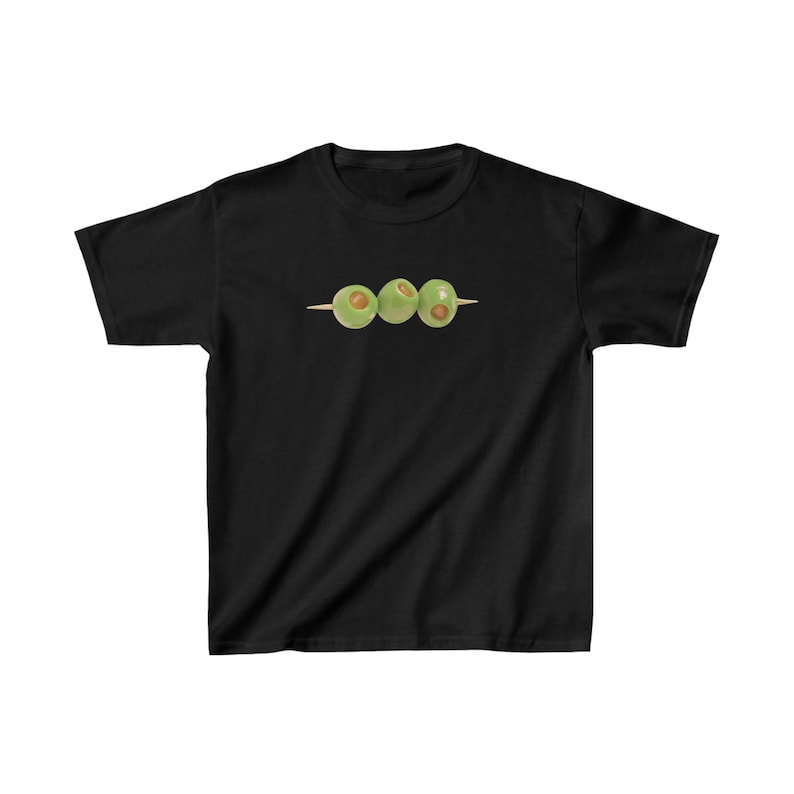 Martini Oliven Baby T-Shirt | Shirt aus 100% Baumwolle | coquette y2k Grafik-T-Shirt | nachhaltig hergestellt Black