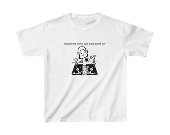 vergeef de wereld baby t-shirt | 100% katoenen overhemd | dj snoopy | Charlie Brown vintage geïnspireerd baby T-shirt