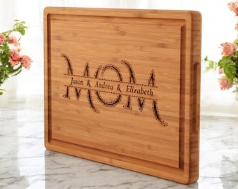Personalized Bamboo Cutting Board, Engraved Charcuterie Board, Mother's Day Gift
