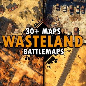 Mais de 30 mapas de batalha em Wasteland, mapa de deserto de RPG pós-apocalíptico, mapa de batalha de cidade em ruínas, ambiente de cidade abandonada, jogo de mesa de RPG em terra desperdiçada
