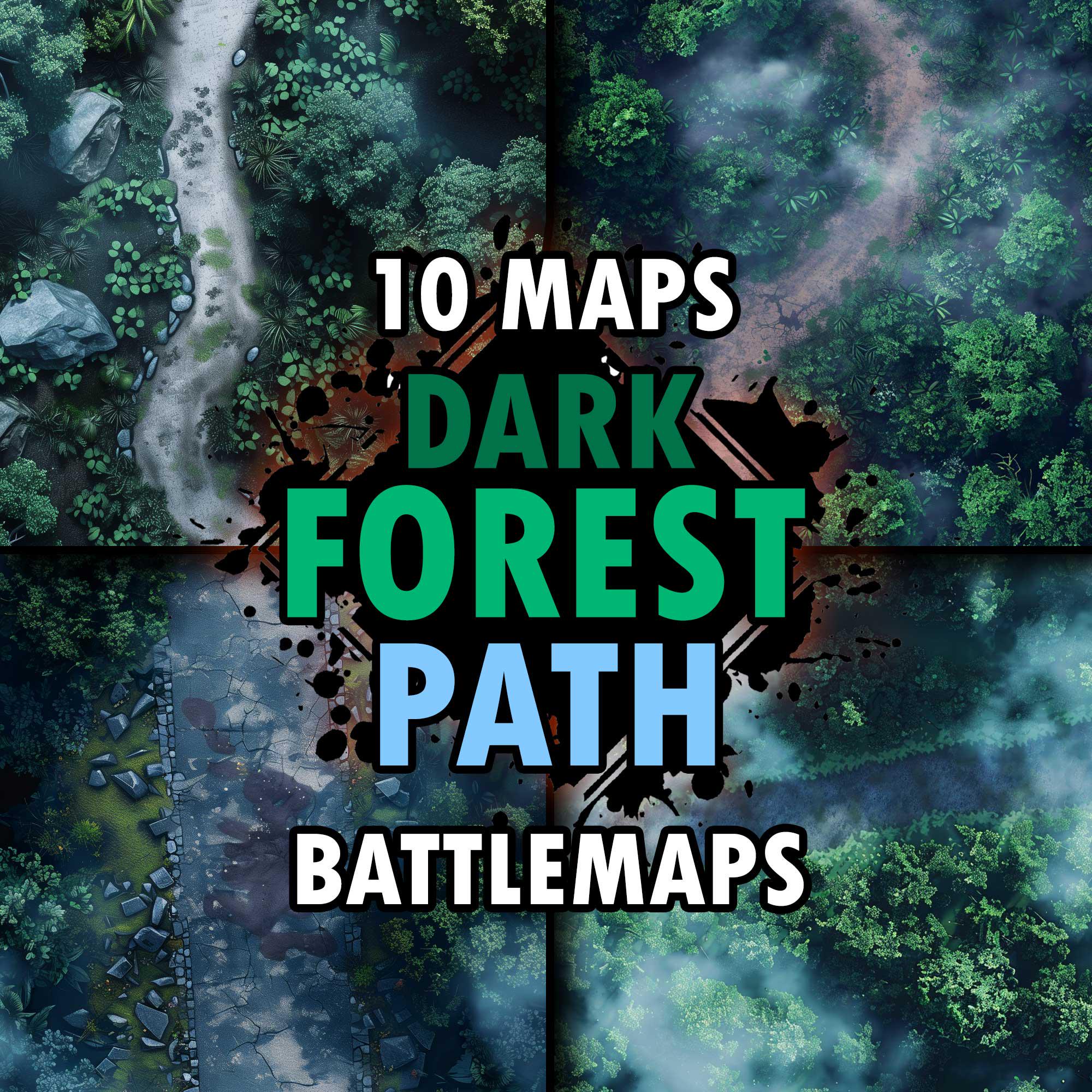 10 Dark Forest Map DnD 5e, roll20 battlemap dungeons and dragons, dd map no grid, jungle battle rpg maps, rpg campaign tool, dm gift terrain