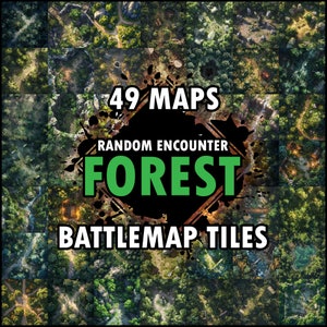 49 peças de terreno modulares digitais Dnd, mapas de batalha florestal | RPG de fantasia de masmorras e dragões digitais, mapas de batalha de madeira | eventos aleatórios, mountain bike