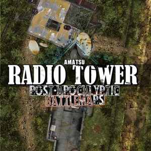 Mapa de batalha de torre de rádio abandonada pós-apocalíptica | com instalação elétrica defeituosa | mapas de batalha para terrenos de RPG de mesa pós-apocalíptico