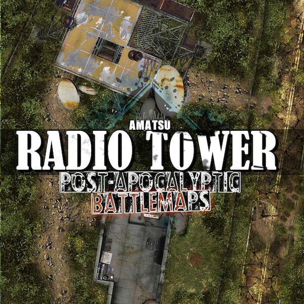 Post-apocalyptic Abandoned Radio Tower Battle Map | with faulty electrical installation | battlemaps for post-apoc tabletop rpg terrain