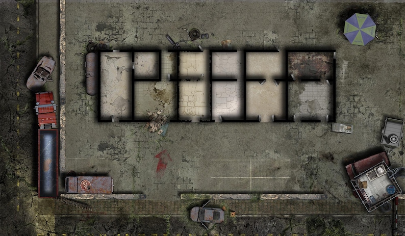 Post-apocalyptic Modern City Streets RPG Battle Maps, Zombie Invasion ...