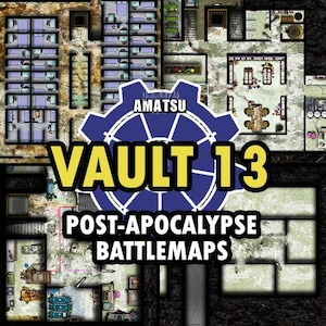 Mapas de batalha do Fallout Vault | mapa de batalha de cenário pós-apocalíptico, jogo de RPG de ficção científica, terreno de RPG, bunker de complexo de porão, masmorra