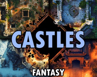 Castle battle map DnD 5e, fortress outpost checkpoint rpg battlemap, fantasy dungeon tabletop role-playing game, ttrpg medieval ancient ruin