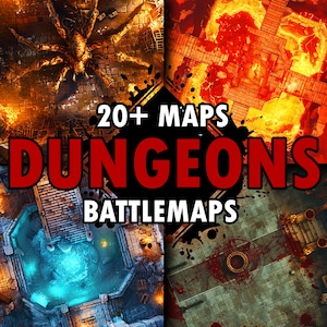 20+ Dungeons & Dragons Schlachtkarten, Dungeon-Schlachtkarte, unterirdische Höhlenkarte, Dungeon-Master-Tools, D&D-Geländekarte, Fantasy-Tabletop-RPG