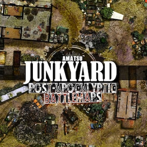 Postapokalyptische Auto-Schrottplatz-Schlachtkarte Fallout: virtuelle Tisch-Wrack-Schrottplatz-RPG-D&D-Karte, postapokalyptische Ruinen, mutierte Schlachtkarte 4x4