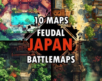 10 Japanese DnD Maps | asian adventures battlemap | campaign module | rokugan, l5r, legends of the five rings, samurai, naruto rpg game mtb