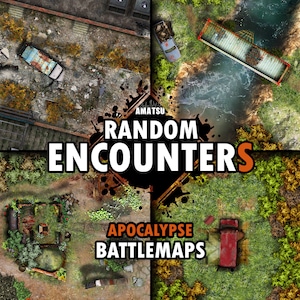 10+ postapokalyptische RPG-Karten | Moderne DnD-Zufallsbegegnungen-Kampfkarten | zerstörte Straße, Lichtung, Brücke, Zona Alfa, Schutzraum Fallout Mountainbike
