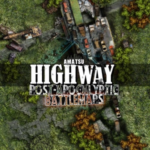 Post-apocalypse Highway battle map | abandoned car park, watercastle battlemaps, the walking dead, fallout tabletop terrain, mutant rpg