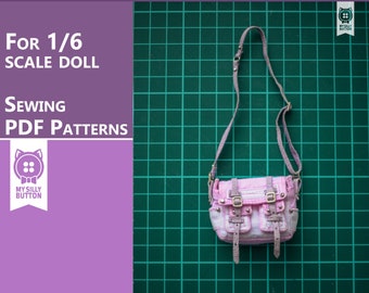 Sewing PDF Patterns "Shoulder Bag" for Azone/Blythe/Obitsu/Pullip with step-by-step photo instruction (in English)