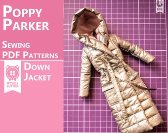 Sewing PDF Patterns "Down Jacke" for Poppy Parker with step-by-step photo instruction (in English)