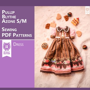 Sewing PDF Patterns "Choco Dress" for Azone/Blythe/Obitsu/Pullip with step-by-step photo instruction (in English)
