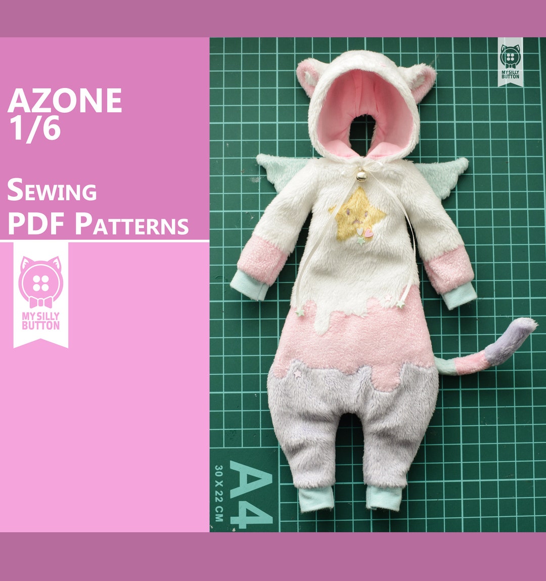 Sewing PDF Patterns kigurumi for Azone/blythe/obitsu With Stepbystep
