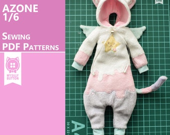 Sewing PDF Patterns "Kigurumi" for Azone/Blythe/Obitsu with step-by-step photo instruction (in English)