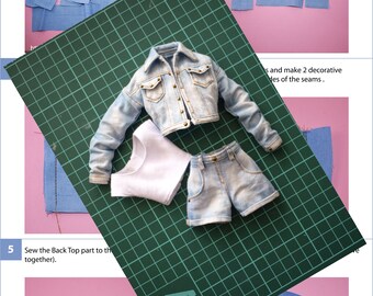 Sewing PDF Patterns Set for Barbie with step-by-step photo instructions (in English)